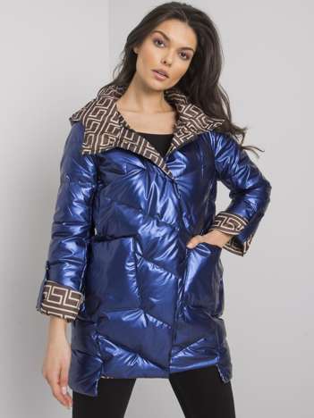 Dark blue winter jacket with hood by Gerardine