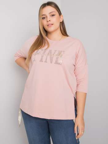 Dirty pink plus size blouse with rhinestones Elena 