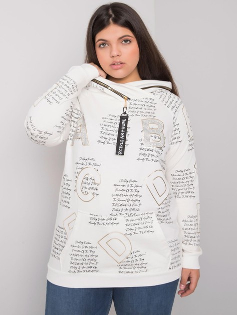 Ecru plus size sweatshirt with Adele applique 