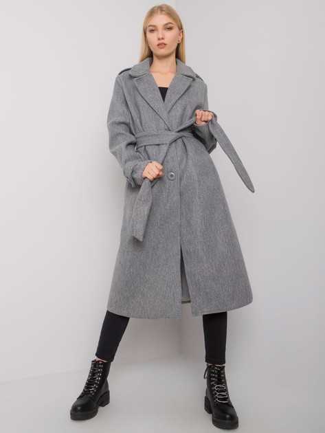 Grey coat with binding Selda OCH BELLA
