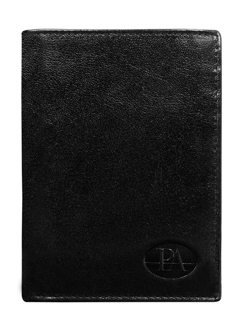 Men's Vertical Leather Wallet Black Without Clasp