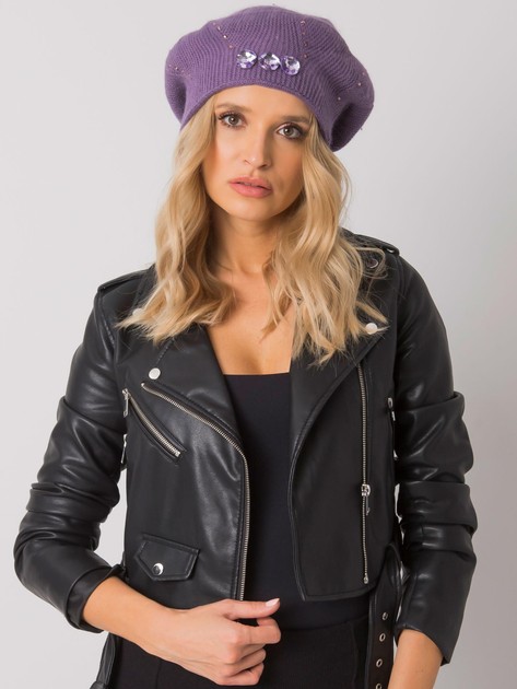 Purple cap with applique