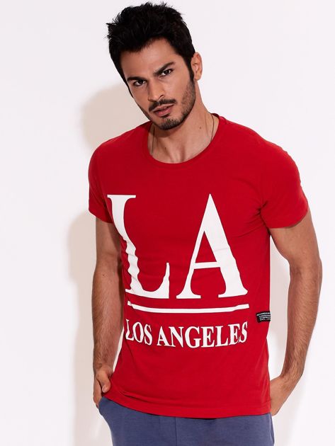 Red T-shirt for men LOS ANGELES