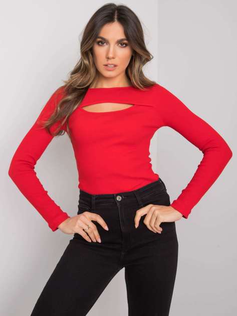 Red blouse with cut out Jonnelle RUE PARIS
